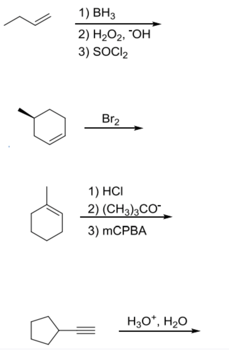 Draw The Product S For The Given Reactions 1