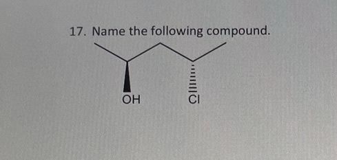 17 Name The Following Compound Oh 5 1