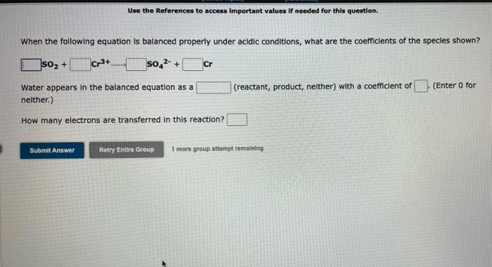 Use Uie Eines Were Mg S When The Following Equation Is Balanced Properly Under Acidic Conditions What Are The Coefficie 3