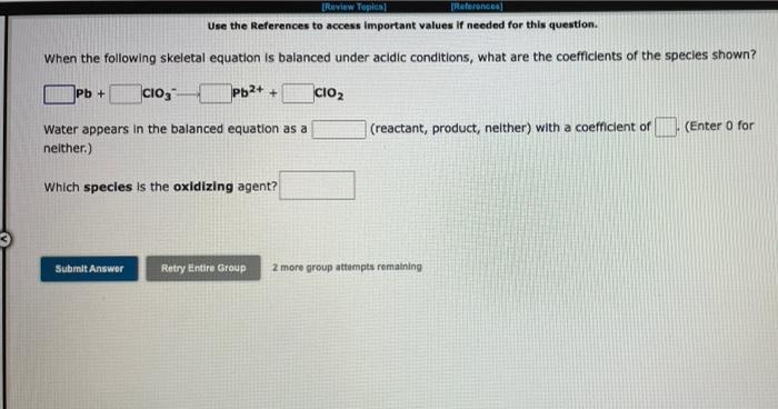 Review Topics References Use The References To Access Important Values If Needed For This Question When The Followi 1