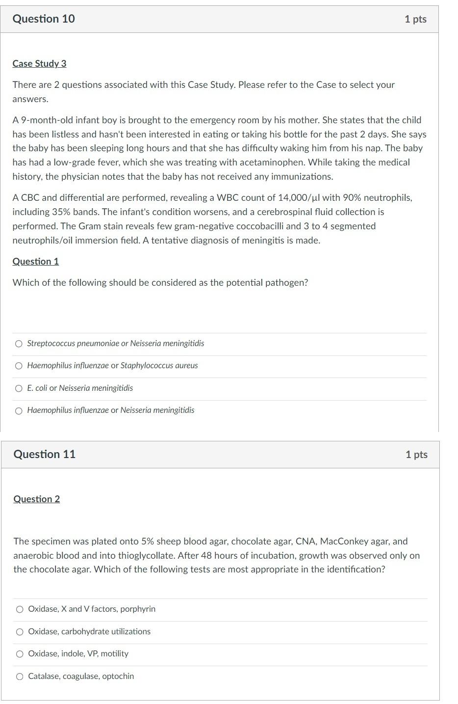 Question 10 1 Pts Case Study 3 There Are 2 Questions Associated With This Case Study Please Refer To The Case To Select 1