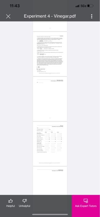 11 43 Experiment 4 Vinegar Pdf Helpful Unhelpful 5ge Ask Expert Tutors 1