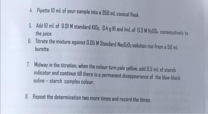 Erimental Procedure 1 Peel And Weigh 20g Of The Fruit Obtained Pineapple Orange Grapes Or Apple 2 Measure 100 Ml O 3