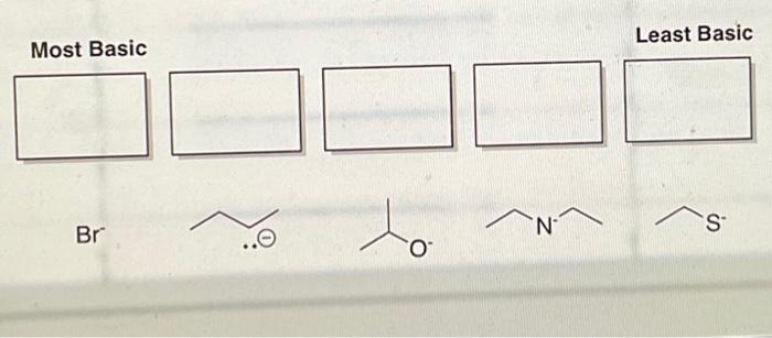 Most Basic Br N Least Basic S Question 7 Using The Anions That You Ranked From Most To Least Basic Indicate Which Of 1