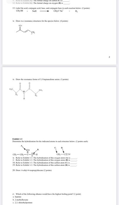 Atrast 22 The Formal Charge On Carbon C 8 12 Rett Exhib 2 2 The Formal Charge On Oxygen D Is 13 Label The Acid 1
