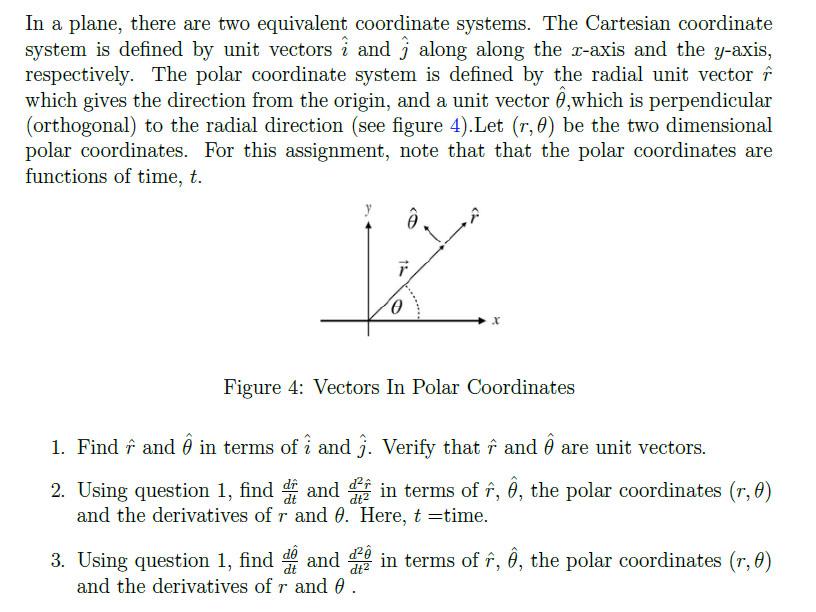 In A Plane There Are Two Equivalent Coordinate Systems The Cartesian Coordinate System Is Defined By Unit Vectors I An 1