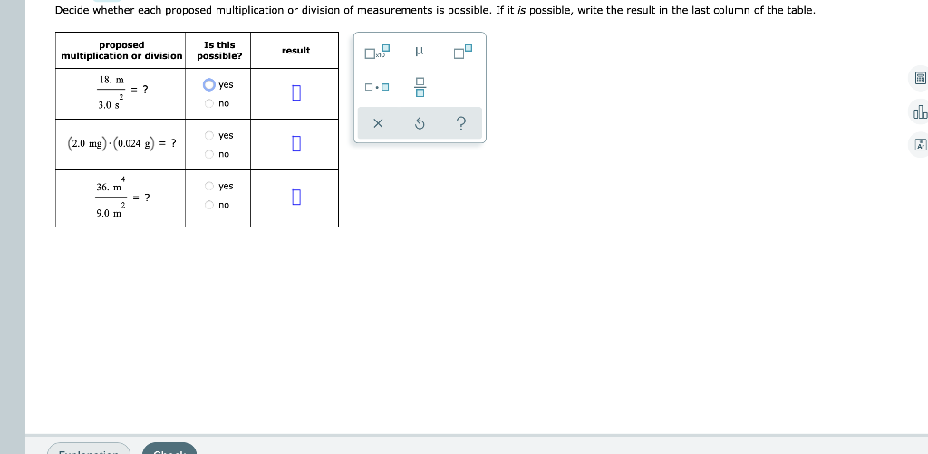 Decide Whether Each Proposed Multiplication Or Division Of Measurements Is Possible If It Is Possible Write The Result 1