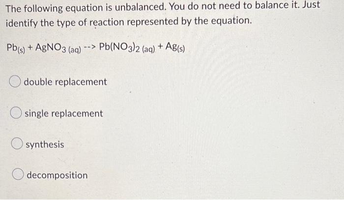 Classify The Following Reaction More Than One Answer May Apply Kci Aq Agno3 Aq Agcl S Kno3 Aq Single Re 4