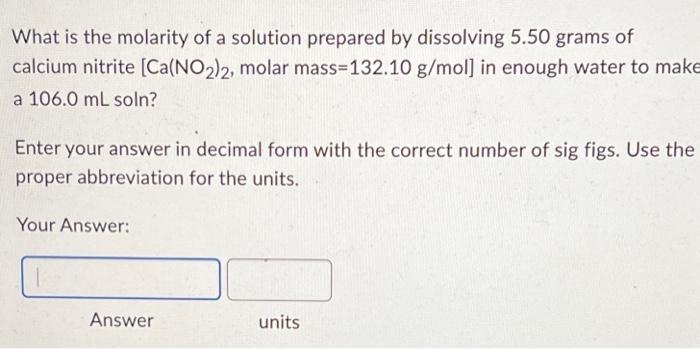 A Student Removed 160 0 Ml Of A 0 183 M Kci Solution How Many Moles Of Kci Are In This Sample Your Answer Answer Unit 3