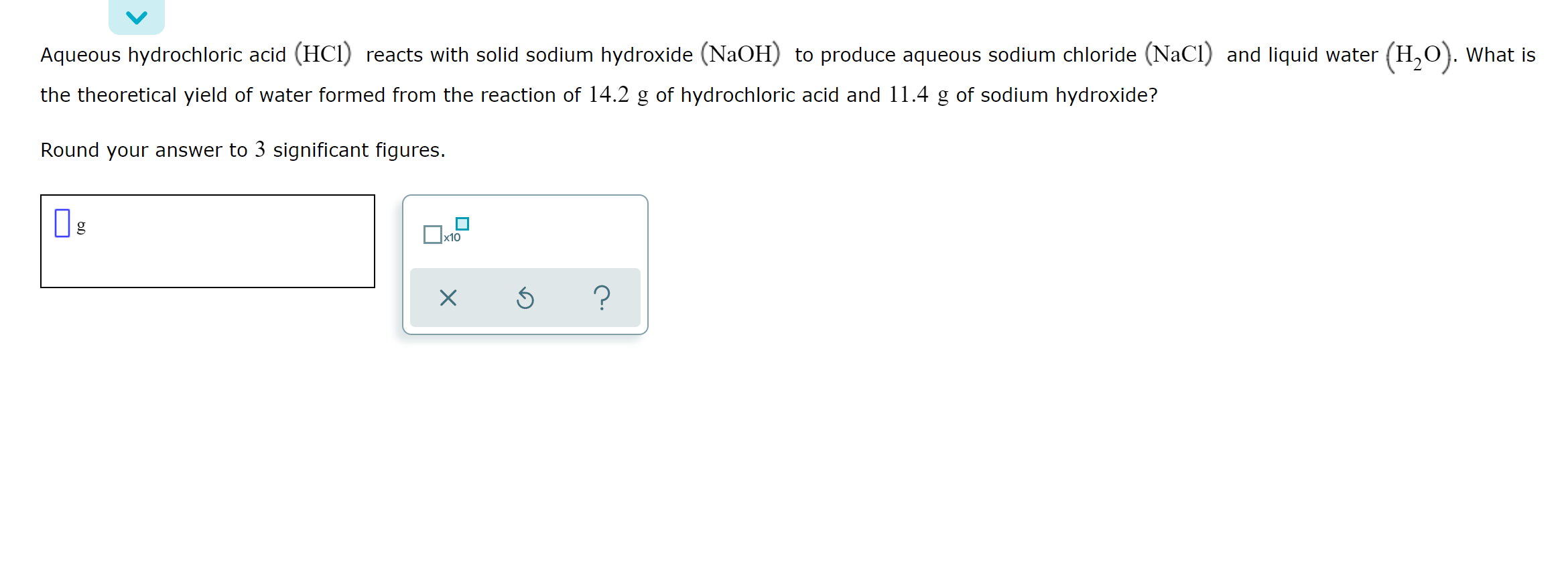 Aqueous Hydrochloric Acid Hci Reacts With Solid Sodium Hydroxide Naoh To Produce Aqueous Sodium Chloride Nacl And 1