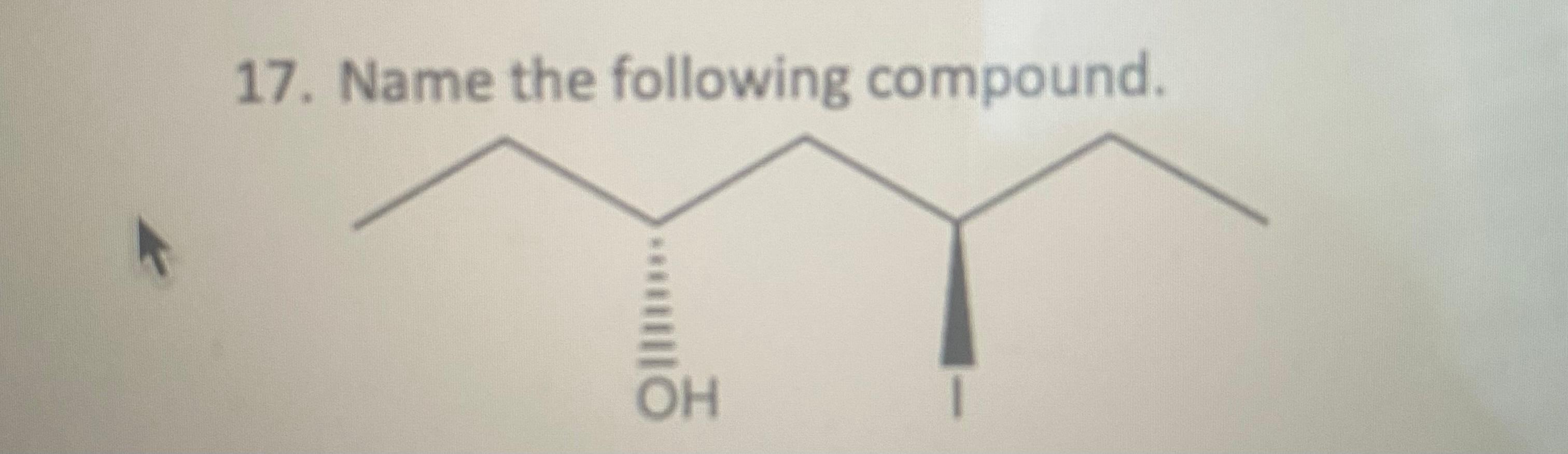 17 Name The Following Compound Oh 1