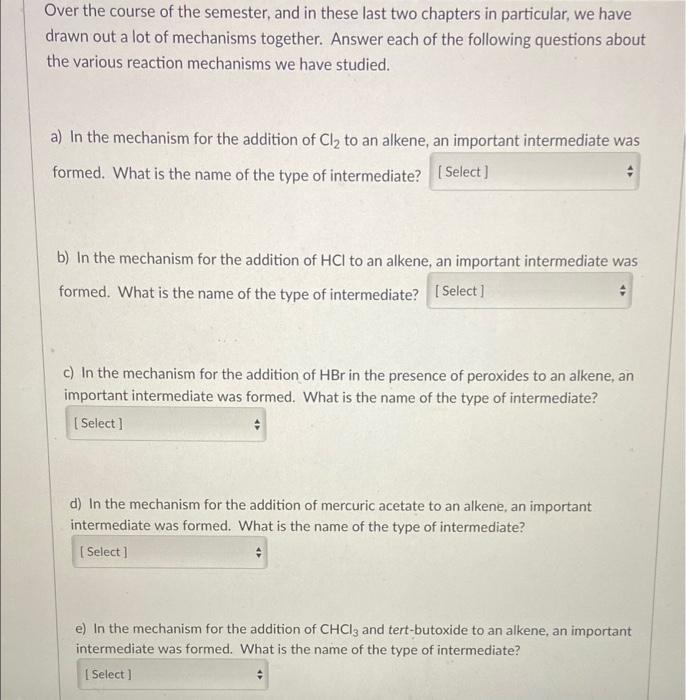 Over The Course Of The Semester And In These Last Two Chapters In Particular We Have Drawn Out A Lot Of Mechanisms Tog 1