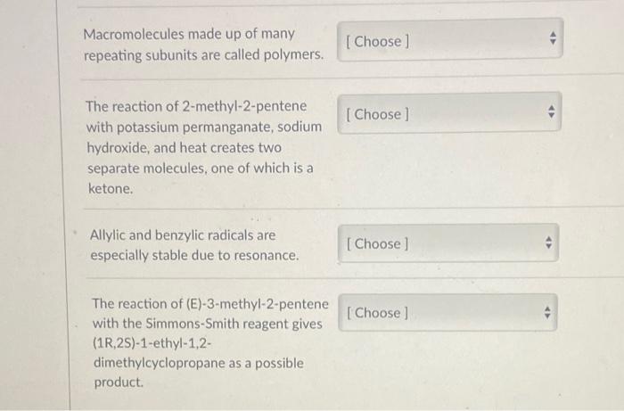 Tell Whether Each Of The Following Statements Are True Or False By Selecting The Correct Answer Part Of The Reason Why 2