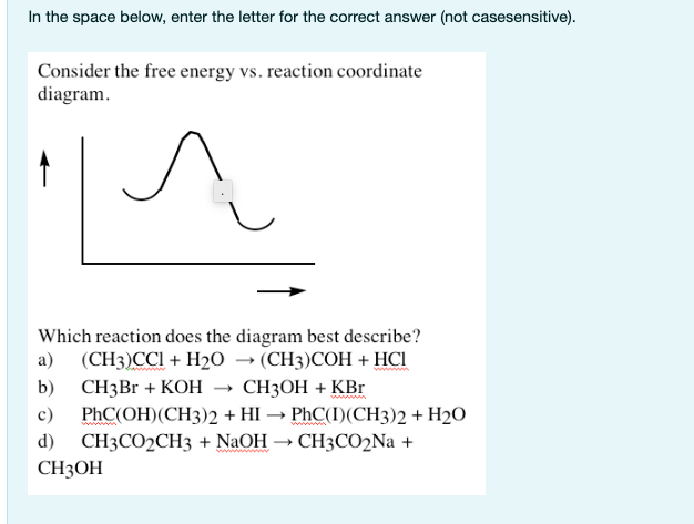 In The Space Below Enter The Letter For The Correct Answer Not Casesensitive Consider The Free Energy Vs Reaction C 1