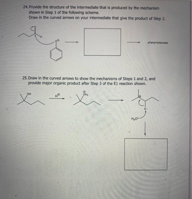 24 Provide The Structure Of The Intermediate That Is Produced By The Mechanism Shown In Step 1 Of The Following Scheme 1