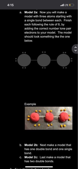 4 08 3 Four Elements Three Bonds All D A Model 3a Make A Model That Has Four Elements Bonded With Single Bonds Only 7