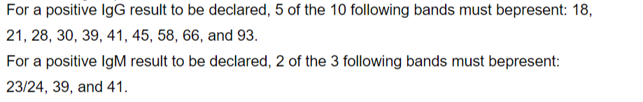 For A Positive Igg Result To Be Declared 5 Of The 10 Following Bands Must Bepresent 18 21 28 30 39 41 45 58 66 1