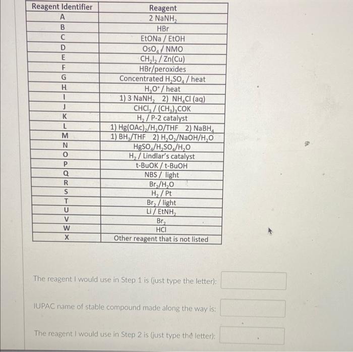 Design An Efficient Strategy For The Following Two Step Synthesis To Answer This Question Simply Type The Letter Of Th 2