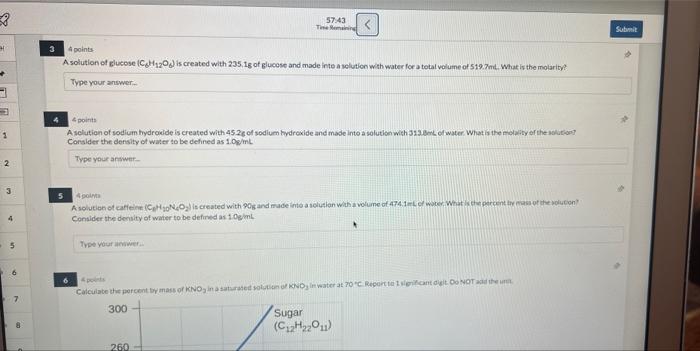 8 H 2 3 4 6 7 8 4 Points A Solution Of Glucose C6h12o Is Created With 235 1g Of Glucose And Made Into A Solution Wit 1