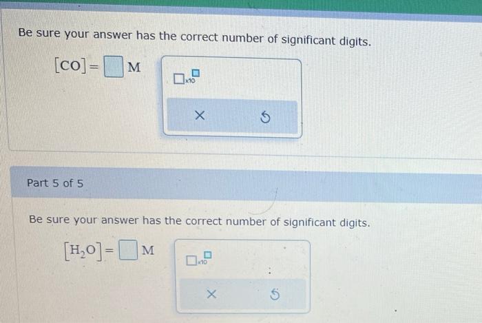 Consider The Following Equilibrium Process At 686 C Co G H G Co G H O G The Equilibrium Concentrations Of T 3