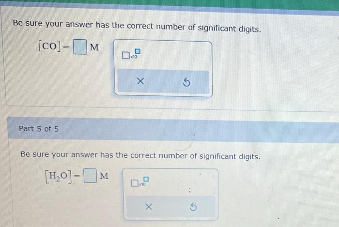 Consider The Following Equilibrium Process At 686 C Co G H G Co G H O G The Equilibrium Concentrations Of T 4