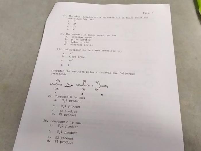 Hc 24 The Alkyl Bronide Starting Materials In These Reactions Are Classified An Ch 25 The Solvent In These Reactions 2
