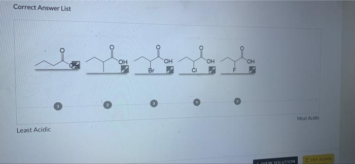 Rank The Following Acids From Least Acidic To Most Acidic 1st Attempt Feedback Question List 5 Images Drag And Drop 2