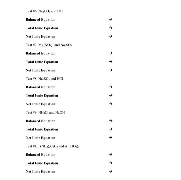 Precipitation Worksheet Name You Must Use Superscript And Subscript Where Appropriate And Show All The States For Full 2