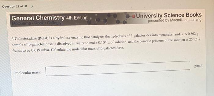 Question 22 Of 58 General Chemistry 4th Edition Mcquarrie Rock Gallogiy University Science Books Presented By Macmil 1
