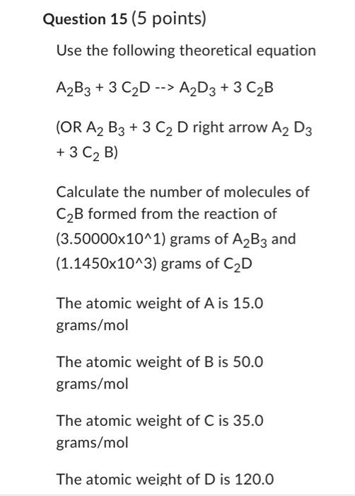 Question 18 5 Points Consider The Following Hypothetical Equation 2 Ab 1 Cd A D Cb Or 2 Ab Cd Right Arrow A 4