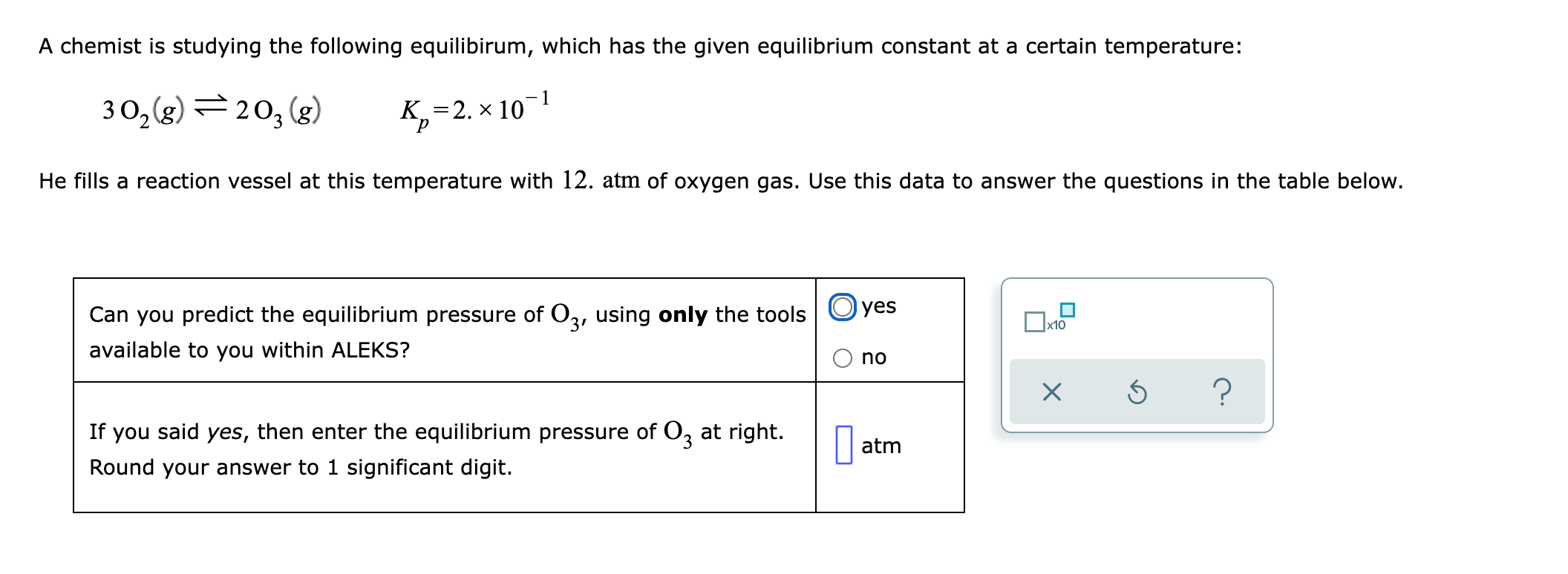 A Chemist Is Studying The Following Equilibirum Which Has The Given Equilibrium Constant At A Certain Temperature 30 1