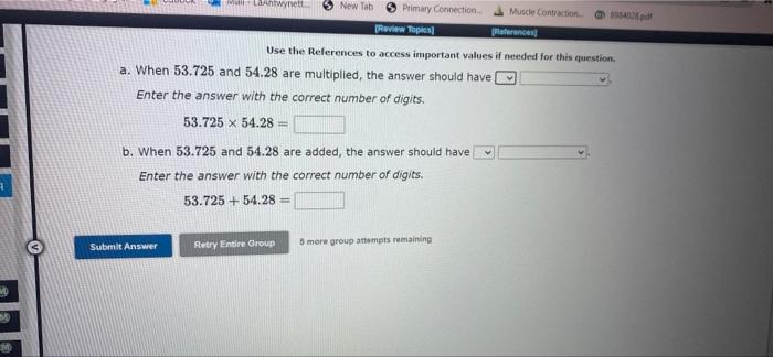 A Submit Answer Primary Connection Review Topics References Use The References To Access Important Values If Need 2