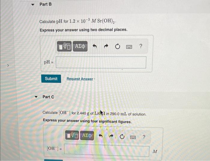 Part A Calculate The Molar Concentration Of Oh Ions In A 0 069 M Solution Of Ethylamine C H5nh K 6 4 X 10 Express 2