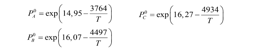 Vapor Mixture Of Benzene A Toluene B And Ortho Xylene C With Mole Fractions Of 0 35 0 3 And 0 35 Cooled At Co 1