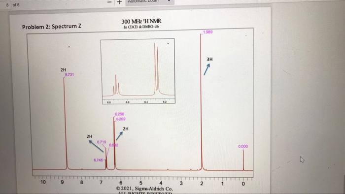 Name Which Spectrum Matches With This Compound Chemical Shift Integration Multiplicity Observed Coupling Constant 2