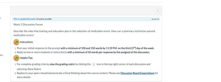 5 Due For 10 This Is A Graded Discussion 25 Points Possible Week 3 Discussion Forum Describe The Roles That Training An 1