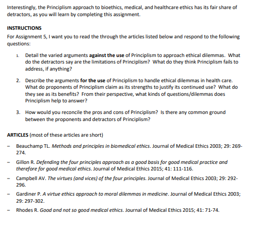 Interestingly The Principlism Approach To Bioethics Medical And Healthcare Ethics Has Its Fair Share Of Detractors A 1