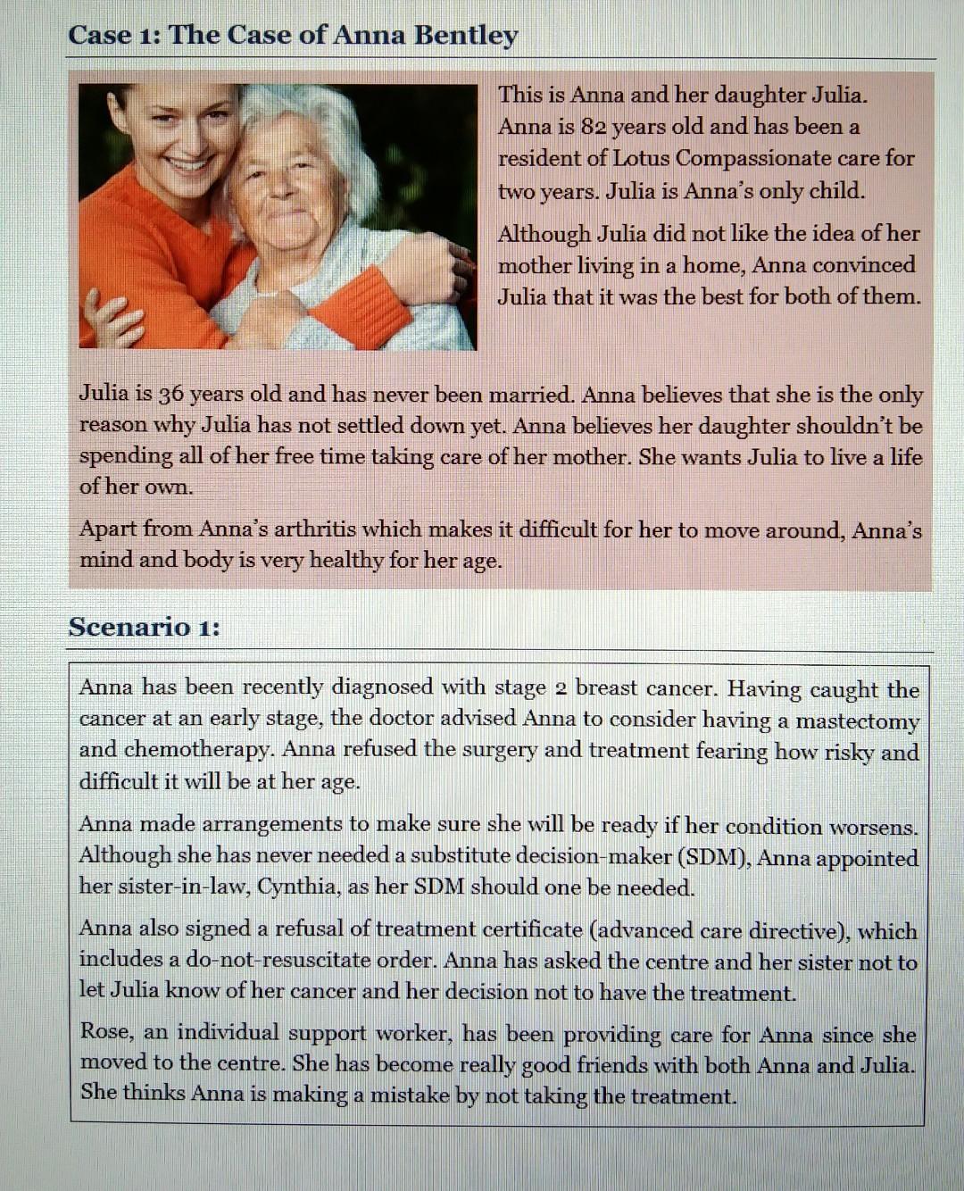 Scenario 3 Rose Told You About Her Condition The Money She Will Receive From Anna S Will And The Financial Struggles S 2