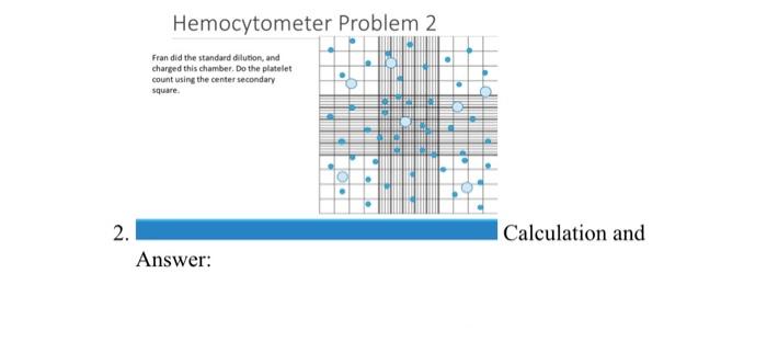 2 Hemocytometer Problem 2 Fran Did The Standard Dilution And Charged This Chamber Do The Platelet Count Using The Cen 1