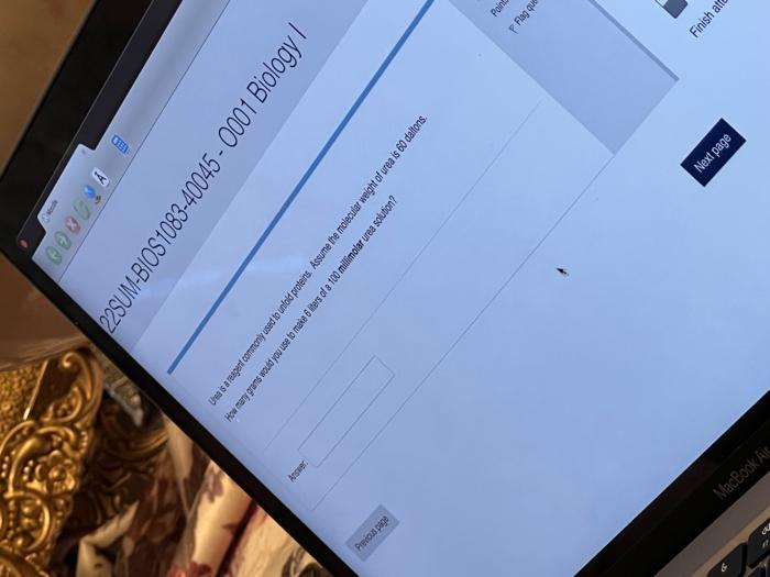 Previous Page Macbook Air Answer M Googla E 22sum Bios1083 40045 0001 Biology I How Many Grams Would You Use To Make 6 L 1
