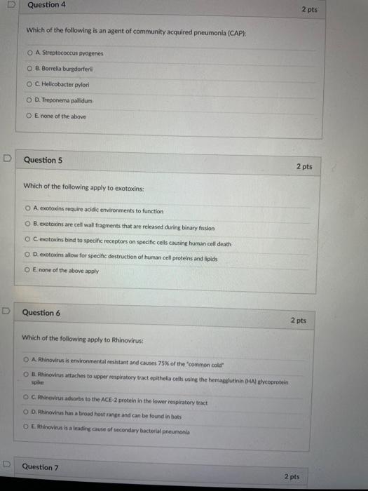 D D Question 1 Which Of The Following Apply To Staphylococcus Aureus And Mrsa Subtypes Oamrsa Strains Can Infect Persons 2