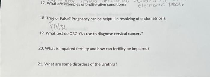 17 What Are Examples Of Proliferative Conditions Electronic Leol 18 True Or False Pregnancy Can Be Helpful In Resol 1