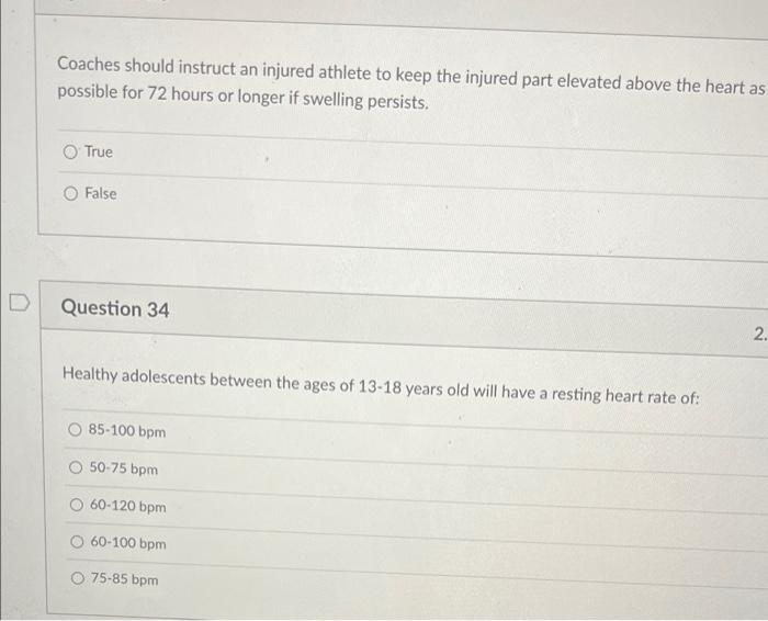 D Question 25 A Proper Step In Dealing With An Athlete Who Exhibits Concussion Signs Or Symptoms Would Be Alert Ems If 5