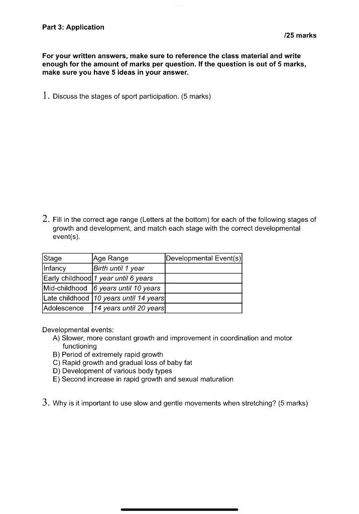 Part 3 Application For Your Written Answers Make Sure To Reference The Class Material And Write Enough For The Amount 1