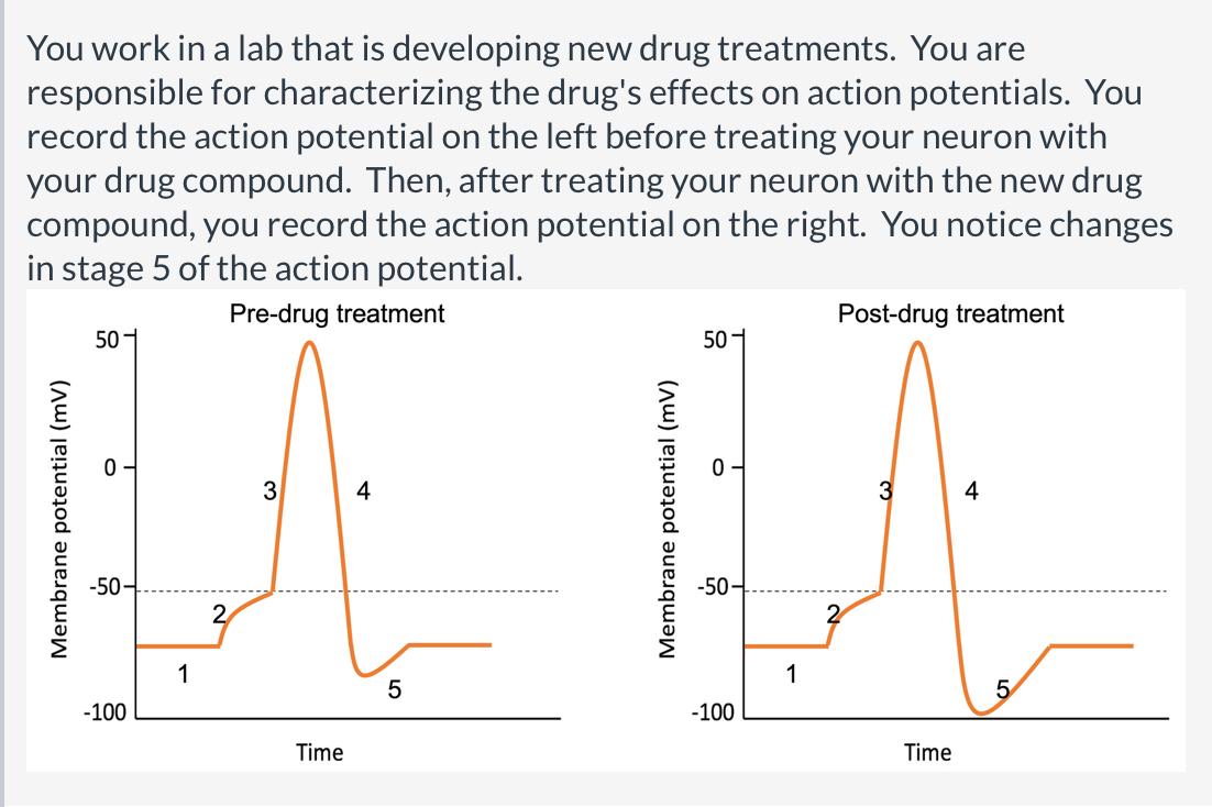 You Work In A Lab That Is Developing New Drug Treatments You Are Responsible For Characterizing The Drug S Effects On A 1