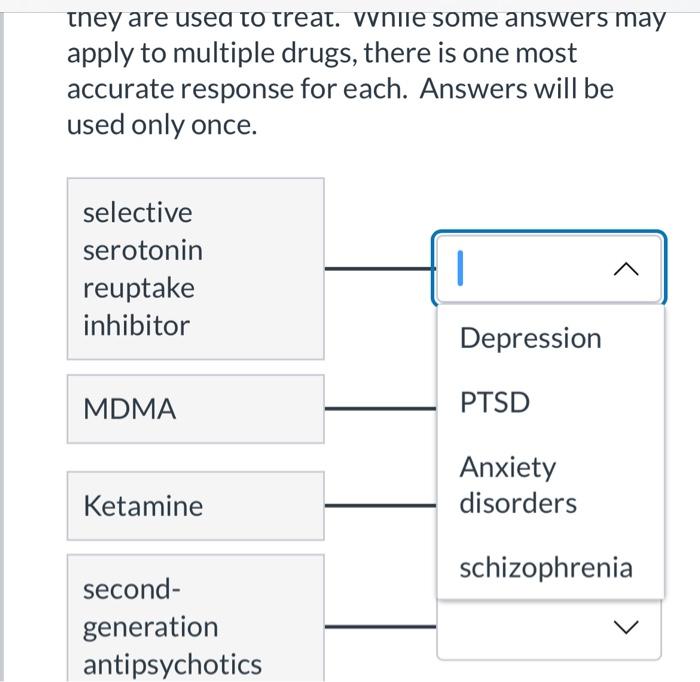 They Are Used To Treat Vvnile Some Answers May Apply To Multiple Drugs There Is One Most Accurate Response For Each A 1