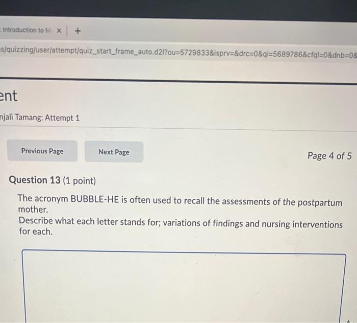 Introduction To Mx S Quizzing User Attempt Quiz Start Frame Auto D2l Ou 5729833 Isprv 8drc 0 Qi 5689786 Cfql 0 Dnb 0 E 1
