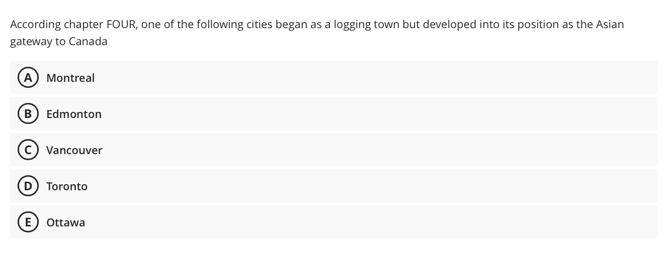 According Chapter Four One Of The Following Cities Began As A Logging Town But Developed Into Its Position As The Asian 1