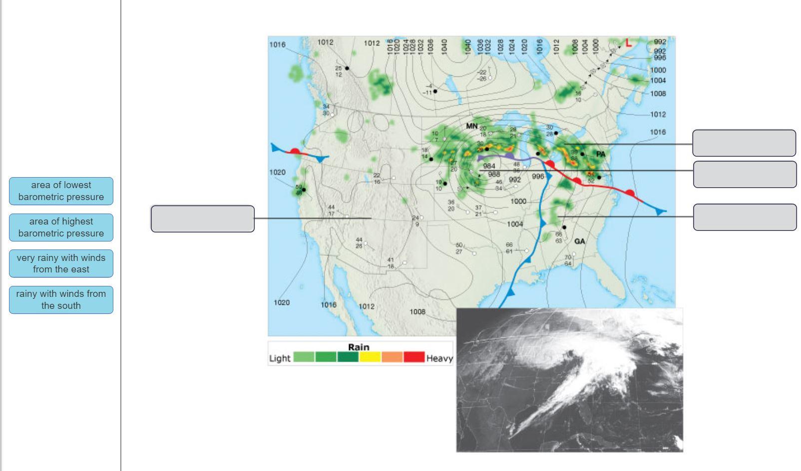 We Examined How Air Masses Interact With Each Other Match The Correct Weather To The Appropriate Box 1