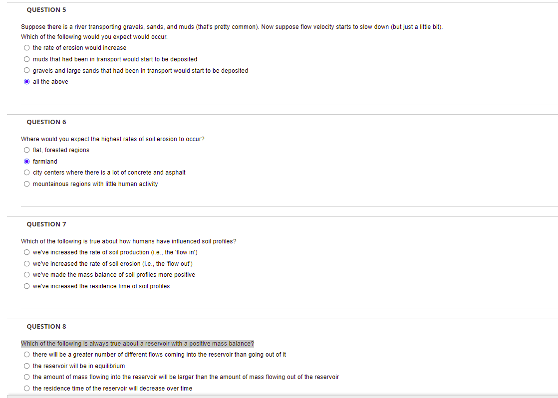 Question 5 Suppose There Is A River Transporting Gravels Sands And Muds That S Pretty Common Now Suppose Flow Veloc 1